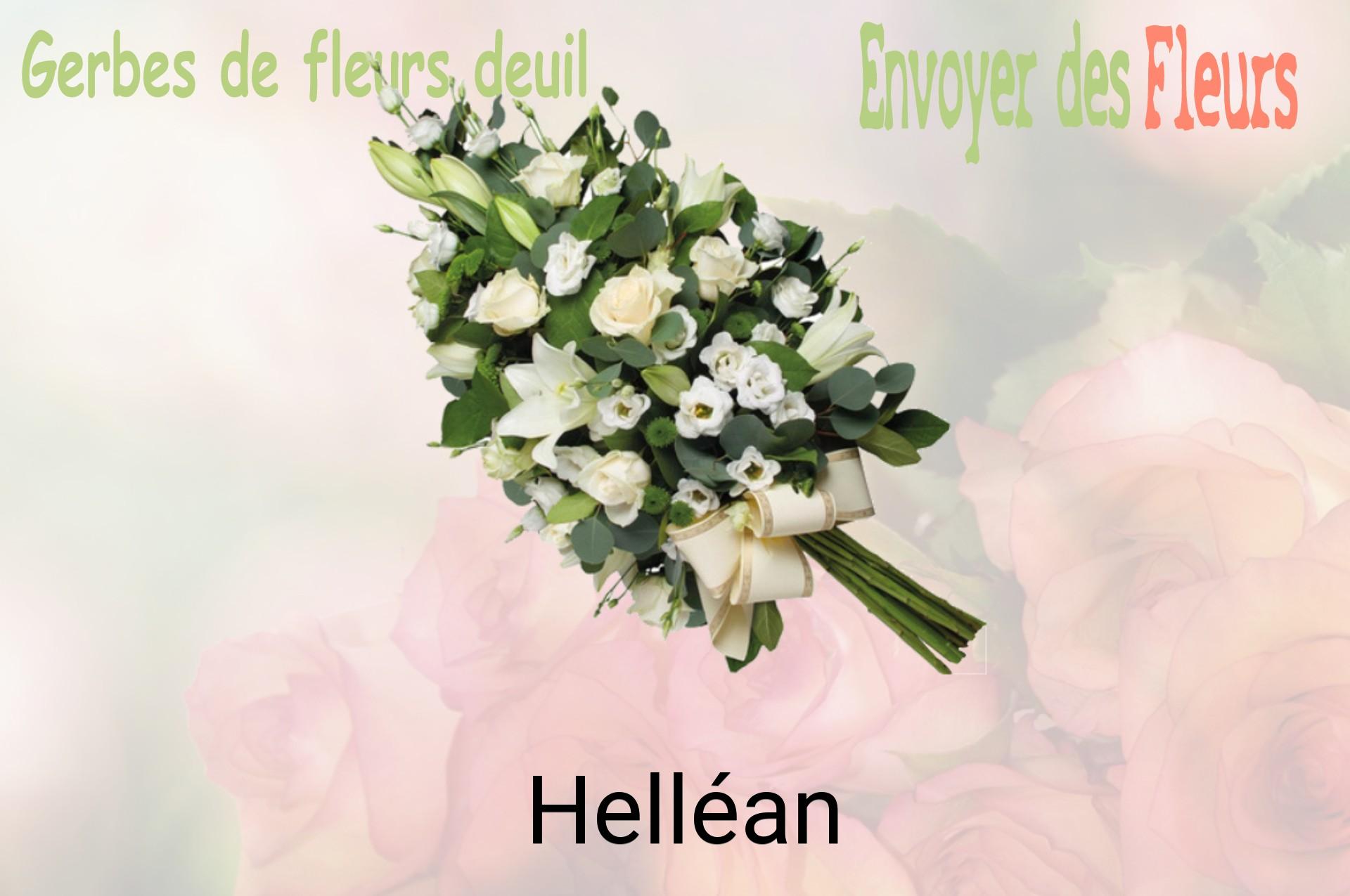 Gerbe de fleurs de deuil livrée à Helléan